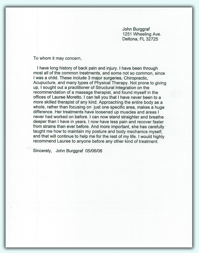 Burggraff testimonial Burggraff testimonial